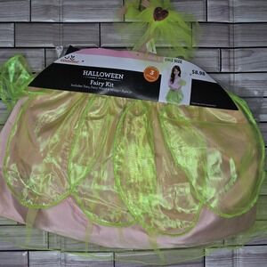 New Halloween Costume‎ Girls Fairy Kit Tutu Wand Wings  Pretend Play Dress Up